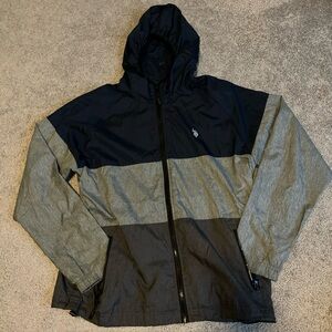 Men’s U.S. Polo Assn. Hooded Rain Windbreaker Jacket-Size M